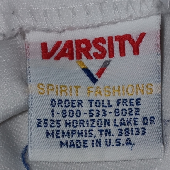 Varsity White Pleated With Three Stripes Women's Cheerleader/Cheerleading Skirt - Picture 4 of 10